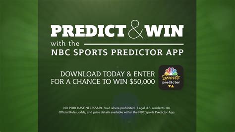 The nbc sports predictor app hosts a series of free games that offers users the chance to win some big cash prizes up to the value of $100,000. Predict win NBC Sports Predictor Download NBC Sports ...