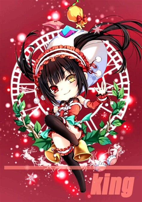 Date A Live Kurumi Tokisaki Christmas Version Anime Date Anime Christmas Chibi Anime Kawaii