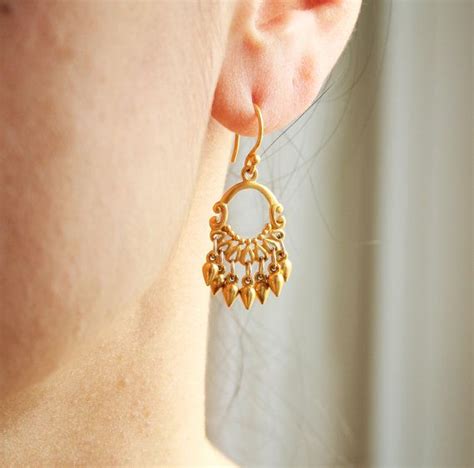 Gold Chandelier Earrings Gold Jewelry Bohemian Earrings Etsy