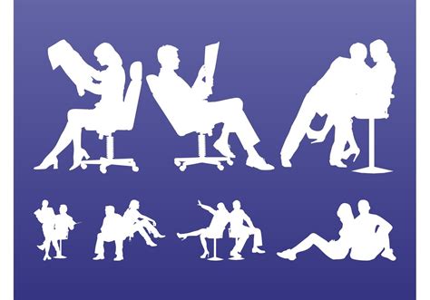 Sitting People Silhouettes - Download Free Vector Art, Stock Graphics ...