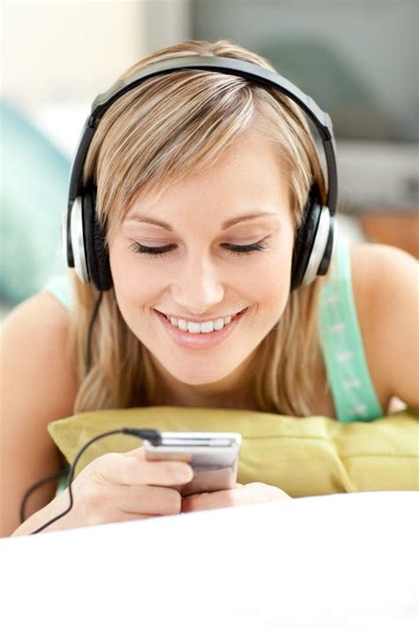 Young Woman Listening Music With Headphones Stock Photo Image Of