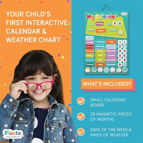 Buy Fiesta Crafts Magnetic Calendar For Kids Colourful Engaging