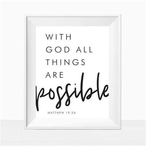 Printable Kjv Bible Verse Wall Art With God All Things Are Possible