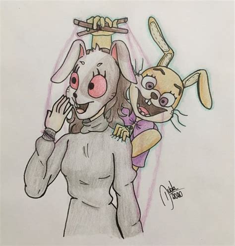 Glitchtrap And Vanny Fnaf Hw Art Traditional Art Drawings