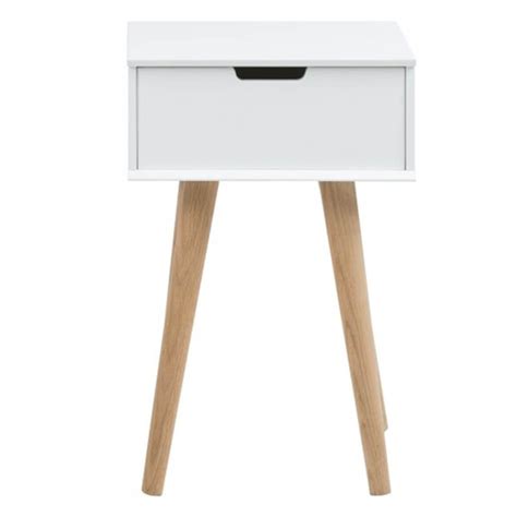Mitra White And Oak Bedside Table Bedroom Furniture Fads