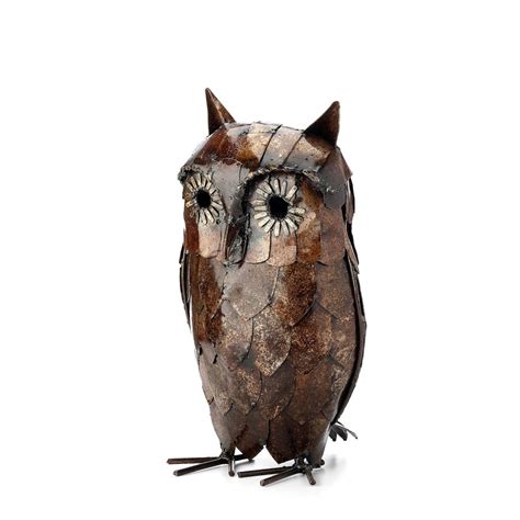 Metal Owl Garden Ornament Sculpture Art Handmade Recycled Etsy