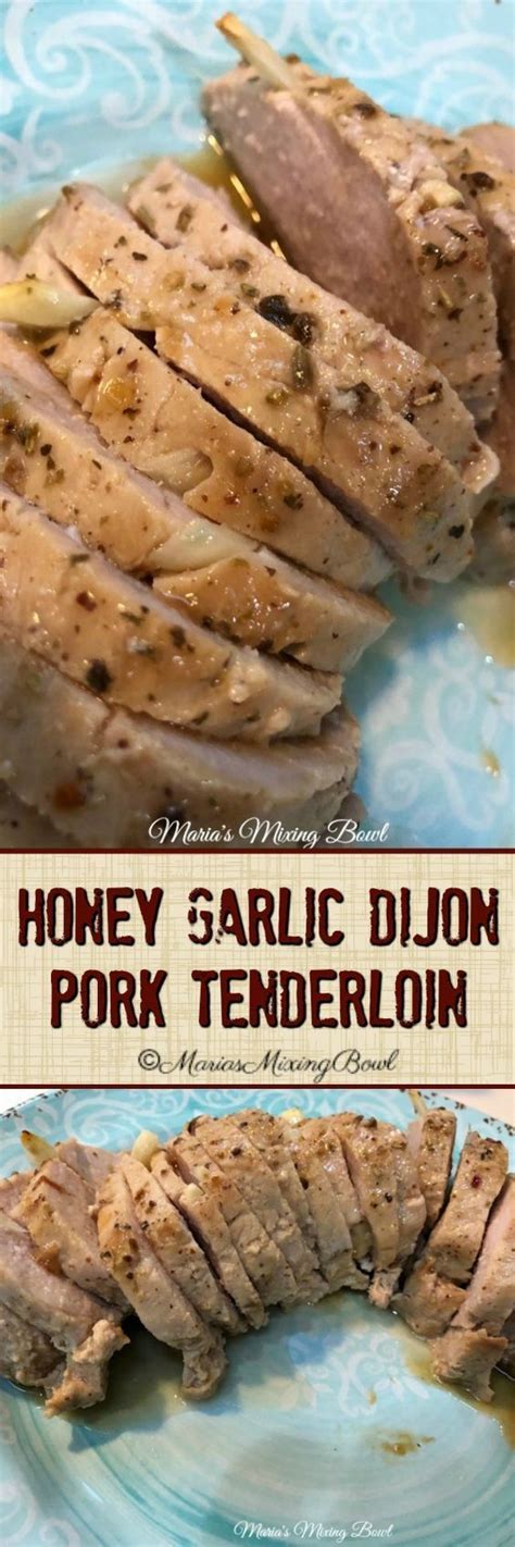 Seasoned per recipe and threw some carrots in there. Honey Garlic Dijon Pork Tenderloin is possibly one of the most amazing pork tenderloin recipes I ...