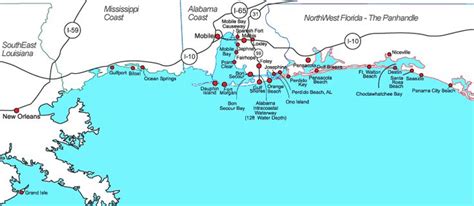 Gulf Map Alabama Beaches Panama City Florida Panhandle Florida