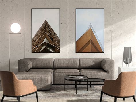 Living Room With Two Poster Frames Mockup Mockup World
