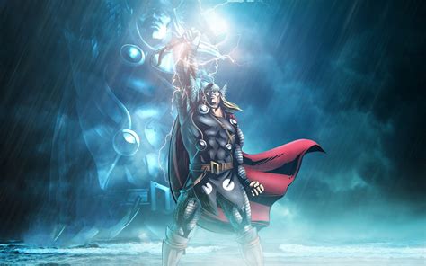 Download Wallpaper 3840x2400 Marvel Lightning God Thor Art 4k