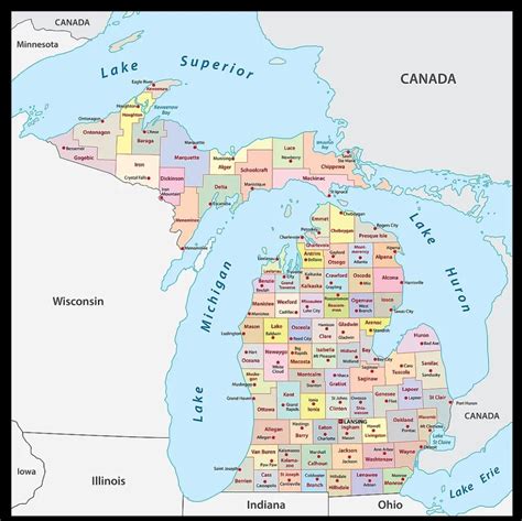 Michigan County Map County Map With Cities