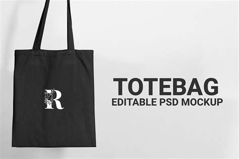 Black Tote Shopping Bag Mockup Premium Psd Rawpixel