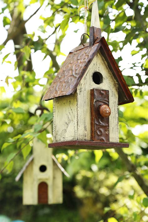Glitzhome 139h Rustic Garden Distressed Wooden Decorative Birdhouse