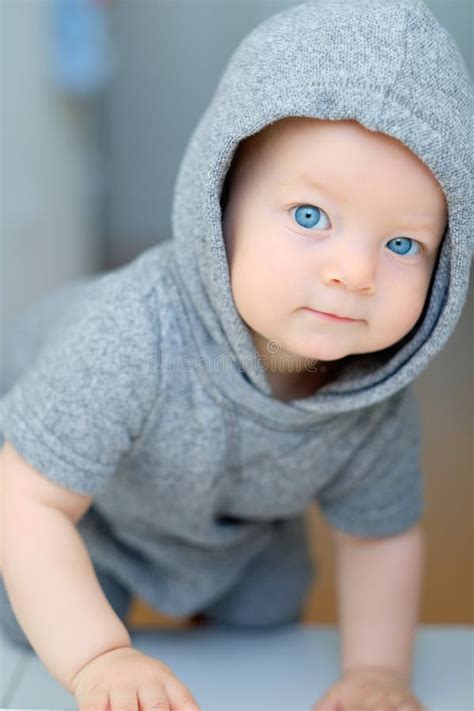 Baby Boy With Blue Eyes Stock Image Image Of Blonde 83691389
