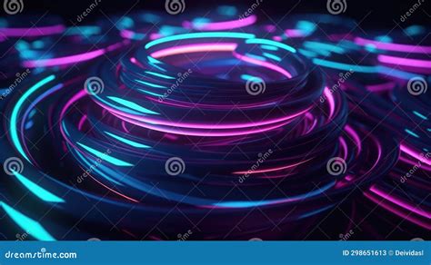 Neon Flux: a Symphony of Light and Shadow Stock Illustration