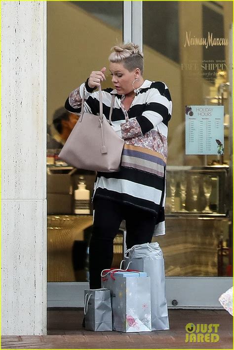 Pink Shows Off Her Major Baby Bump While Christmas Shopping Photo
