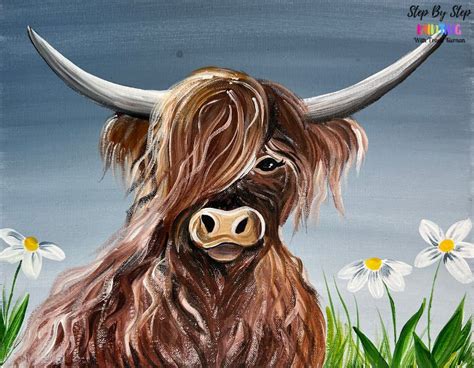 Learn To Paint A Highland Cow Bonus Members Tutorial Step By Step