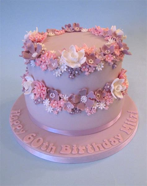 Cake by bobbette & belle in toronto from the designer: Pretty 60th Birthday Cake | A pretty sherbet coloured ...