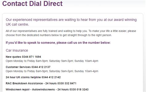 Dial Direct Insurance | Customer Service Number Car: 0344 ...