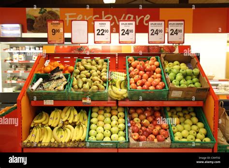 Fruit Section In A Norwegian Supermarket Stock Photo Alamy