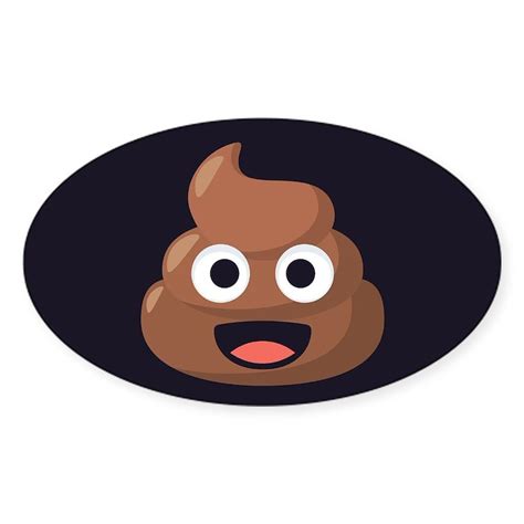 Poop Emoji Sticker Oval Cafepress