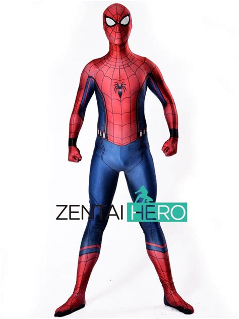 compre zentaihero 2017 spider man homecoming traje spandex zentai spider man traje 3d sombra
