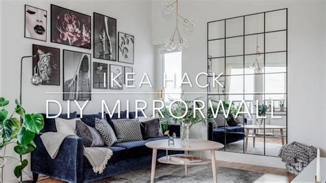 Ikea Hack Diy Industrial Mirror Wall Under 50 Youtube Wall Mirror