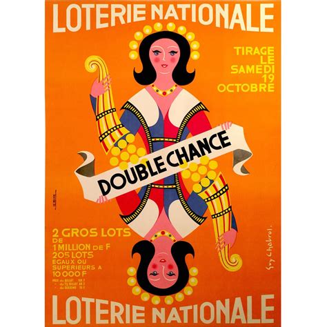 French Mid Century Modern Poster For Loterie Nationale By Guy Chabrol 1963 Nationale