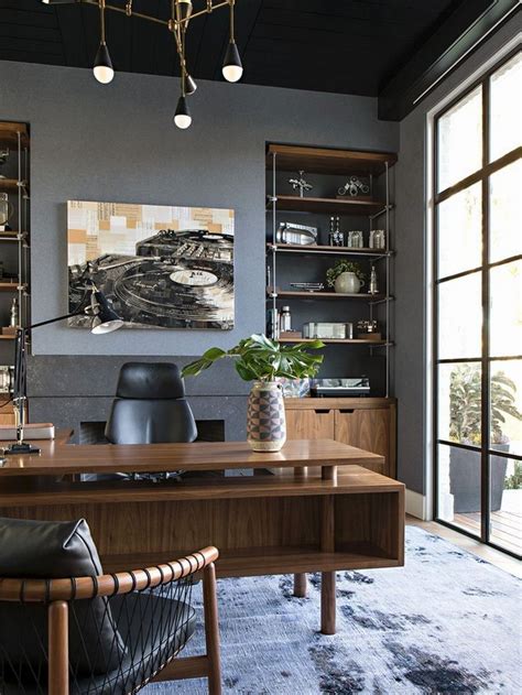 65 Modern Farmhouse Home Office With Black Window Trim Home Office