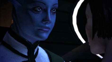 Mass Effect Liara And Femshep Romance 9 The First Kiss Almost Youtube