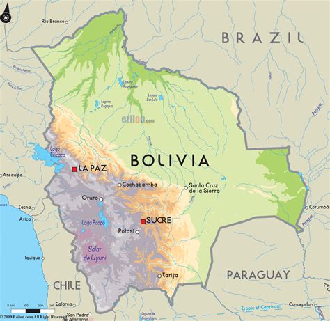 Road Map Of Bolivia And Bolivia Road Maps