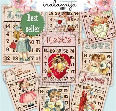 Printable Valentine Valentine Bingo Cards Collage Valentine Etsy