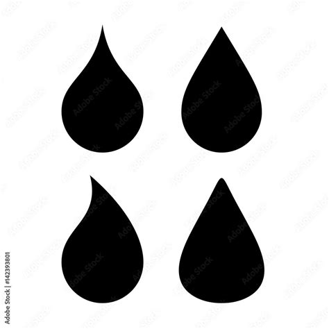 Water Drop Vector Silhouette Icon Stock Vector Adobe Stock
