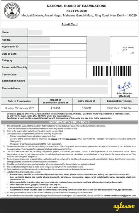 To download fmge admit card, enter user id, password and captcha code. NEET PG 2020 Admit Card (Released at nbe.edu.in) - Download Here - AglaSem Admission