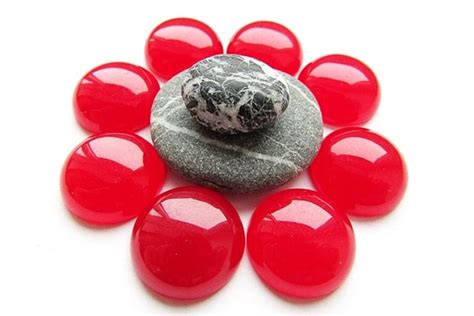 Natural Red Jade Cabochon 20mm Round Nephrite Cabochon Flat Etsy