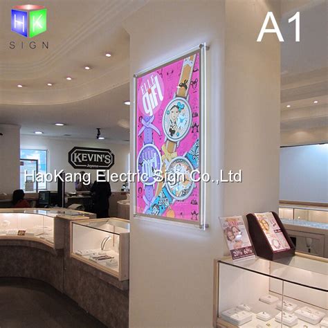 Wall Mounted Advertising Acrylic Crystal Picture Frame Led Light Box