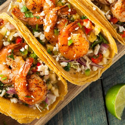 Spicy Shrimp Tacos | Recipe | Mexican cuisine recipes, Shrimp taco recipes, Corn tortilla recipes