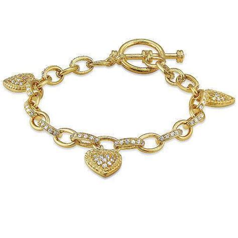 14k Gold Heart Charm Bracelet Ebay