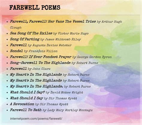 Farewell Poems