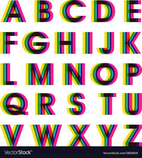 Colorful Alphabet Set Royalty Free Vector Image