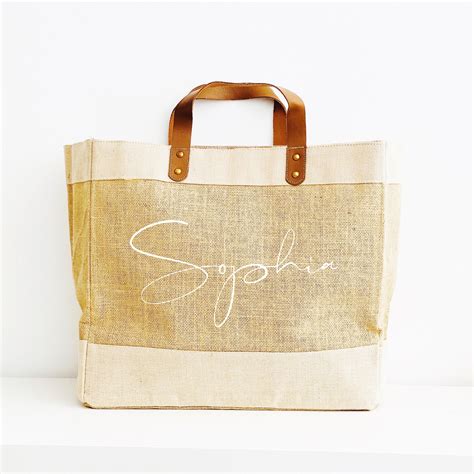 Personalised Jute Tote Bag Name Unique Ts For Fashion And Home