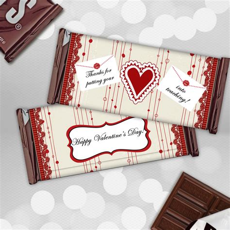 Teachers Valentine Printable Hershey Candy Bar Wrappers Instant