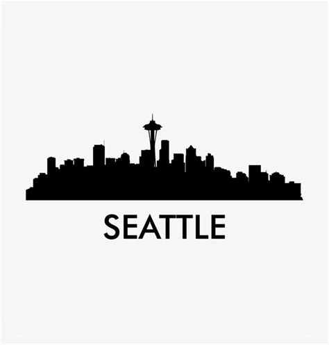 Seattle Skyline Decal Seattle Skyline Silhouette Metal License Plate