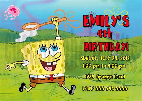 Free Printable Spongebob 2 Years Old Birthday Party Invitations