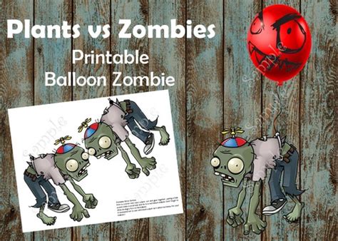 Plants Vs Zombies Red Balloon Zombie Diy Decoration