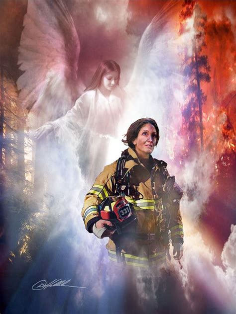 God Has My Back Firewoman American Heroes Art Gallery Firefighters