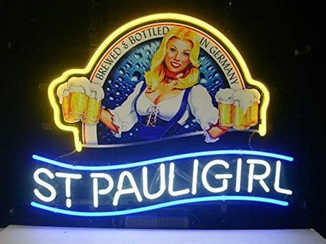 New St Pauli Girl Real Glass Neon Light Sign Home Beer Bar Pub