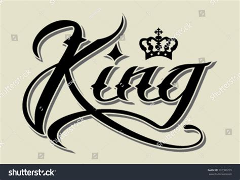 King Hand Lettering Royalty Free Stock Vector 192300209