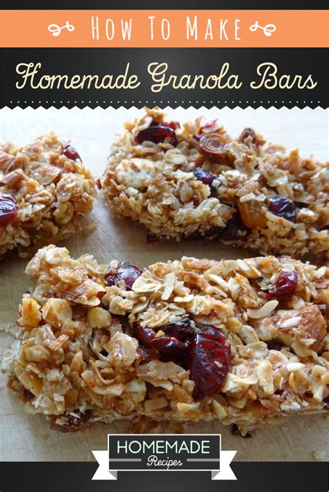 They are also great for a quick breakfast on the go, or to pack in. Homemade Granola Bar Recipe - Homemade Recipes
