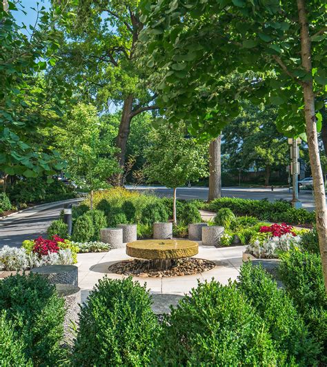 Healing Garden Plaza With Fountain Landscape Architecture Garden